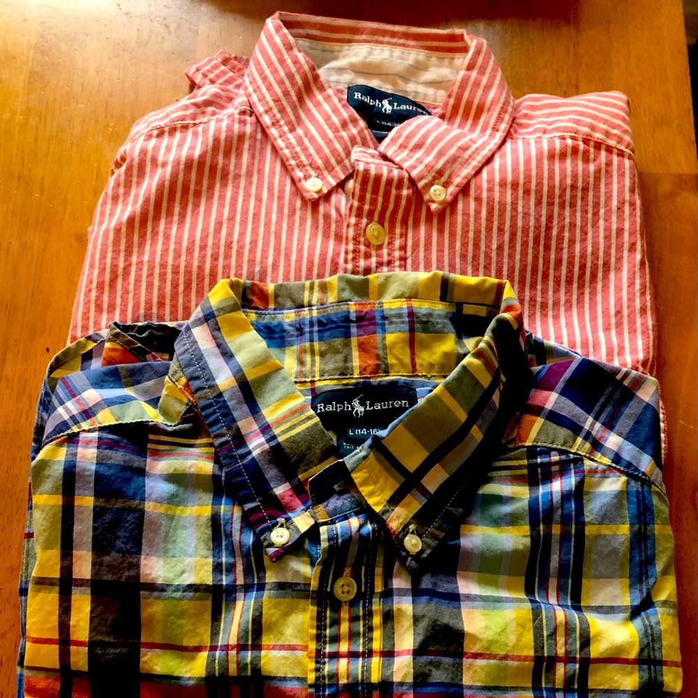 Boys Ralph Lauren Button Shirts in Size L (14-16).